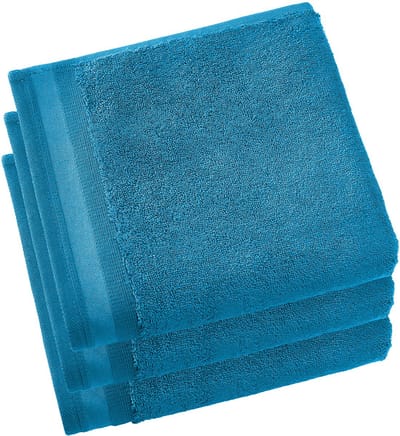 De Witte Lietaer Handdoeken Contessa, Lagoon Blue - 50 x 100 cm - 3 stuks - Katoen