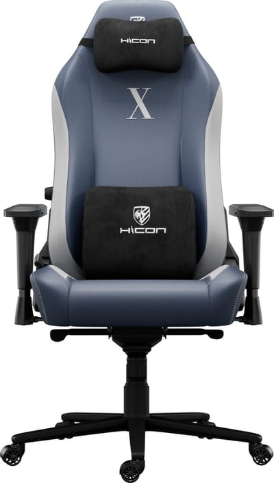 HICON® Apex Serie Fury Gamestoel - 4D Armleuningen - Verstelbare Lumbar Support - Blauw