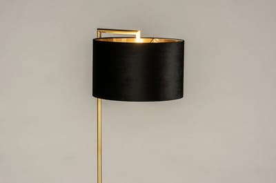 Lumidora Vloerlamp 31101 - BRED - E27 - Zwart - Goud - Messing (kleur) - Metaal