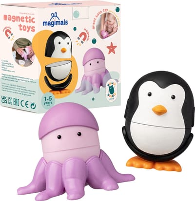 Magimals Wibbly Wobbly Sealife - Magnetisch Badspeelgoed - Pinguïn & Octopus - Zacht Speelgoed - vanaf 1 jaar