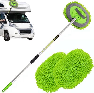 Telescopische autowasborstel 1575 cm - chenille microvezel mop - reinigingshandschoen - reinigingsset voor auto‘s, campers, SUV‘s, vrachtwagens