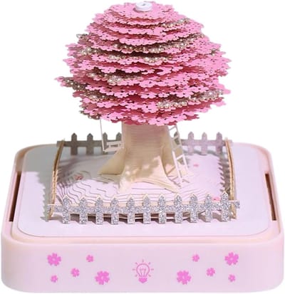 3D Kalender - Papierkunst Notitieblok - Decoratief Gebruik - Acryl Beschermhoes - 98x98x85 cm - Multicolor