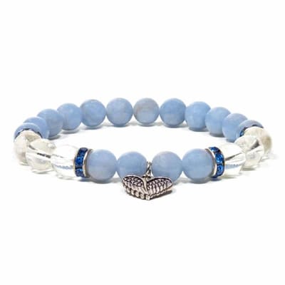 Angeliet/bergkristal armband elastisch