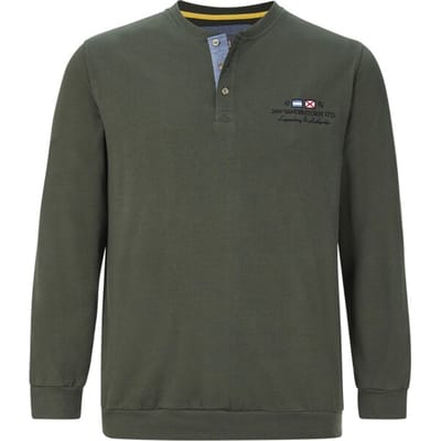 Jan Vanderstorm herren Sweatshirt - 56/58 - olijf - Plus Size