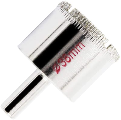 Cosensi- Diamantboor 38mm - Kernboor - Glas/Porselein - Graniet/Marmers - Schacht 10mm - Snijdiepte tot 20mm - Hoogwaardig 45# staal - Boor