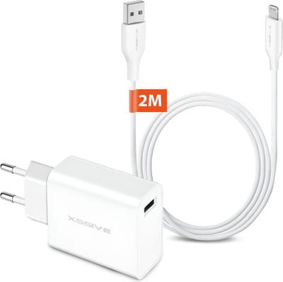 USB Adapter met Lightning Kabel 2 Meter - Geschikt voor Apple iPhone 14 en ouder, AirPods - Oplader met Kabel