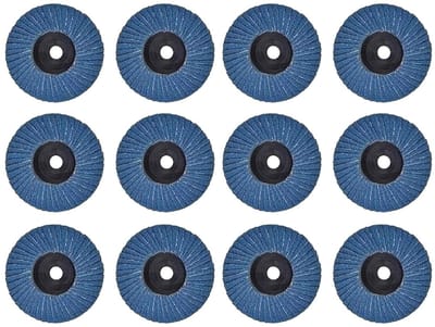 Set van 12 Schuurdiscs 75 mm 120 Grit voor Metaal, Hout en Staal - Flap Discs en Schuurmop voor Efficiënt Schuren