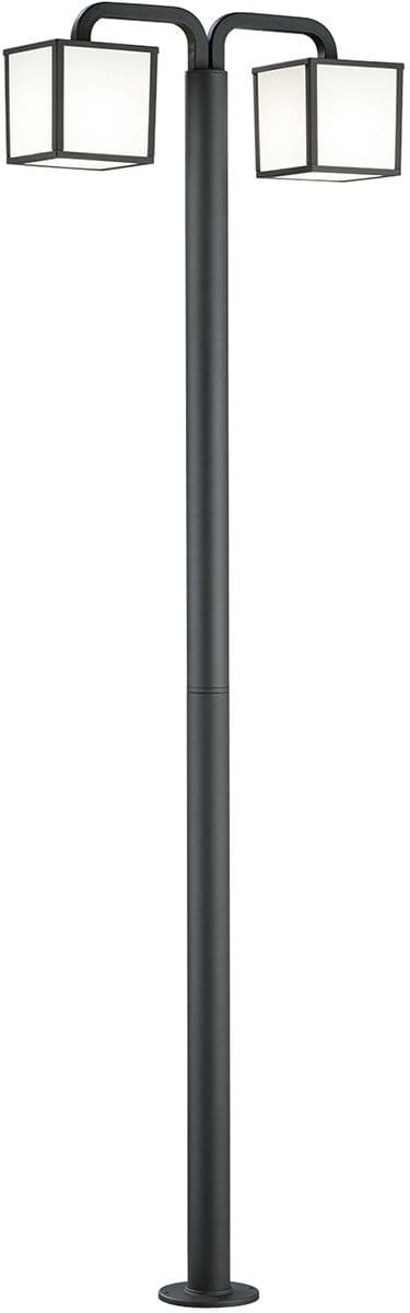 LED Tuinverlichting - Staand Buitenlamp - Trion Cubirino - 10W - E27 Fitting - Warm Wit 3000K - 2-lichts - Waterdicht IP54 - Mat Antraciet - Aluminium
