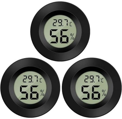 EXCITAT Hygrometer - Thermometer - Digitale hygrometer - Geschikt voor thuis, kantoor, auto, school, hotel, laboratorium, bibliotheek - Zwart