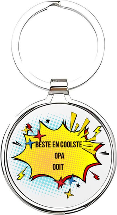 Akyol - Beste en coolste opa ooit Sleutelhanger - opa - De leukste opa - Opa sleutelhanger - grootvader sleutelhanger - Sleutelhanger voor opa - Familie sleutelhanger - verjaardagscadeautje - cadeau voor opa - grandfather - Pake - 4 x 7,5 CM