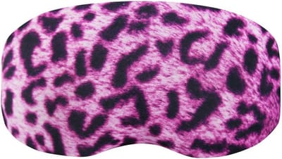 Brillenkoker - Brilbeschermer - Ski bril opbergen - Gemaakt van gerecycled materiaal - One size fits all - Roze luipaard
