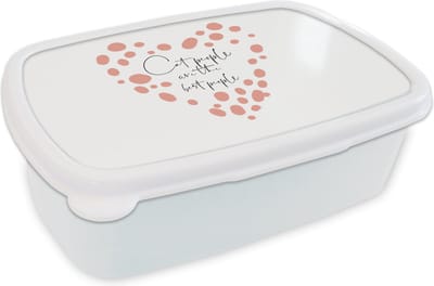 Broodtrommel Wit - Lunchbox - Brooddoos - Spreuken - Katten - Cat people are the best people - Quotes - 18x12x6 cm - Volwassenen