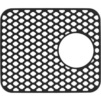 Aanrechtmat Silisone Beschermer met Zijafvoergat Antislip Krasbestendig Eenvoudig Onderhoud Aanrechtrooster voor Black
