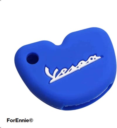 Vespa | sleutelhoesje | blauw | witte letters