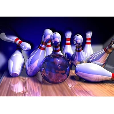 5D DIY Diamond Painting Bowling landschap Volledige boor Hars Steentjes Diamant Borduren Kruissteek 20X30CM blue