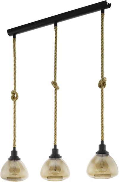 EGLO Rampside Hanglamp - 3 lichts - E27 - Zwart