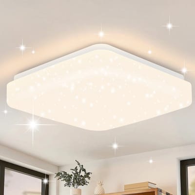 NETTLIFE LED Plafondlamp - wit - vierkant - 21cm sterrenhemel lamp - 3000K warm wit - 15W hal lamp - voor keuken | woonkamer | kinderkamer