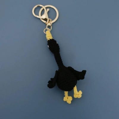 Porte-clés Poule Mignonne à Long Cou au Crochet Série Animaux de Dessin Animé Tricotés Porte-clés Porte-clés Poussin Drôle Accessoires Personnalisés gray