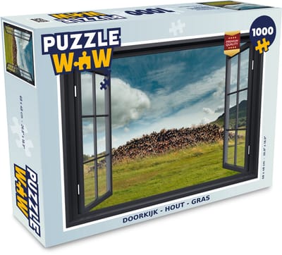 Puzzel Doorkijk - Hout - Gras - Legpuzzel - Puzzel 1000 stukjes volwassenen