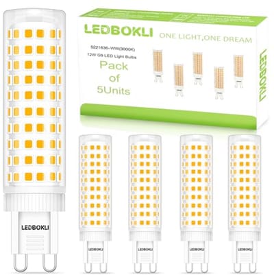G9 LED Lamp 12W - 1100 Lumen Warmwit 3000K, Vervangt 100W Traditionele Lamp, 360° Groothoek, Set van 5