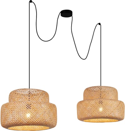 QAZQA kea - Japandi Hanglamp voor boven de eettafel | in eetkamer - 1 lichts - L 159 cm - Naturel - Woonkamer | Slaapkamer | Keuken