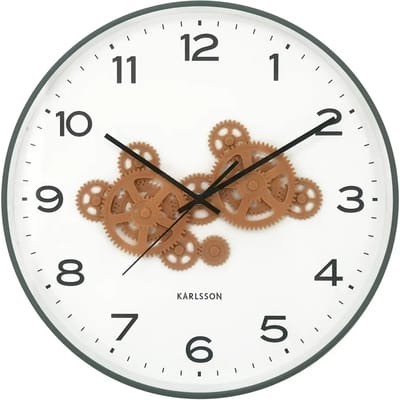 Karlsson Wandklok Open Gear - Groen - 40.8x40.8x40.8cm - Wandklok Modern