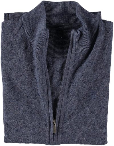 Fellows United Cardigan Vest Diamond Structure Blue (22.1103 - 118)