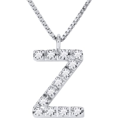 Collar ABC Diamonds 0.06 Cts letter "Z" witte goud 18k