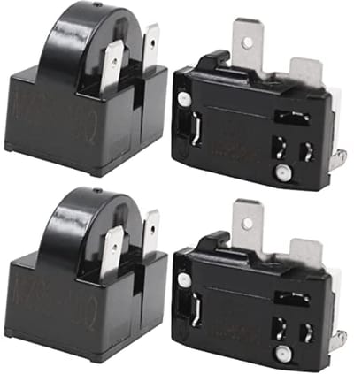 2 Stuks Compressor Start Relais 3Pin 15Ohm + 2 Stuks Overbelasting Protector voor Koelkast Reparatie