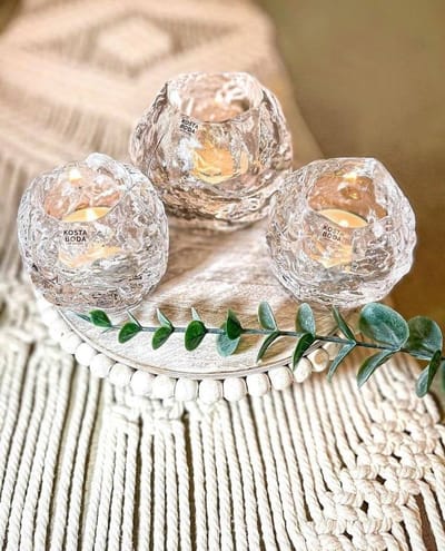 Kosta Boda Kristallen Waxinelichthouders (set) Snowball - Helder - Voor Binnen - Staand