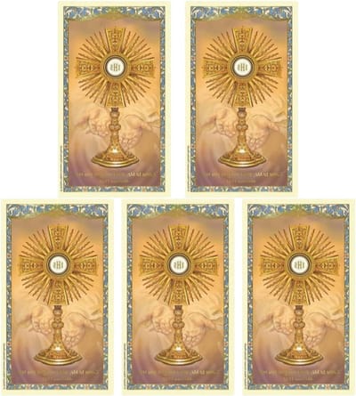 Heilige Kaart - Gebedskaart Religieus - Christelijk Geloof - Gelamineerd Ontwerp - 5 stuks 2-5/8 x 4-3/8 - Meerkleurig