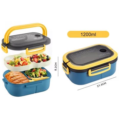 1300ML 4Lunchbox met Servies Magnetronbestendig Vaatwasserbestendig Hermetische Bento Box voor Studenten Volwassenen School Kantoor 1300ml
