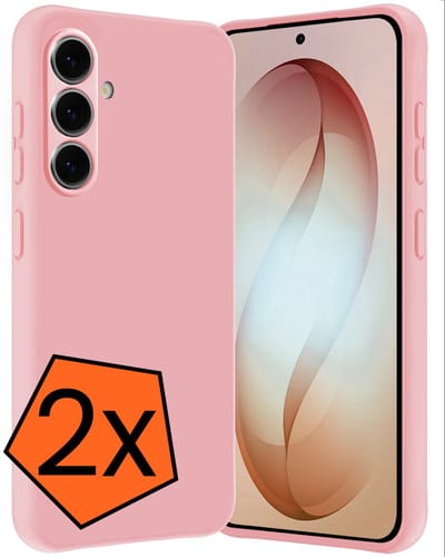 Hoes - 2 Stuks - Geschikt voor Samsung Galaxy S26 - Sterk & Shockproof - Case Siliconen - Back Cover - Telefoon Hoes - Lichtroze