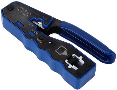 Netwerkkabel Krimptang - Ethernet Gereedschap - Netwerk Installatie - Koolstofstaal Constructie - 8P Kristalkop - Blauw Zwart