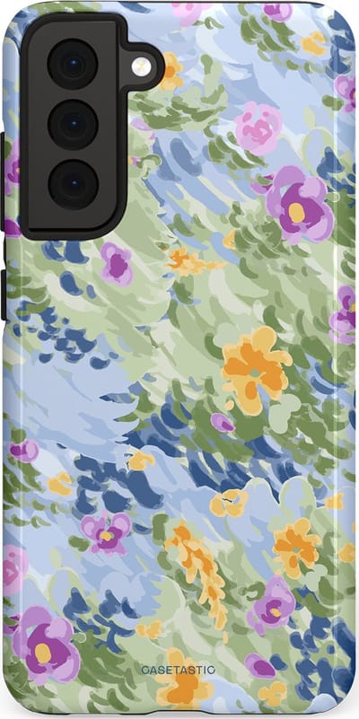 Casetastic Hoesje Geschikt voor Samsung S21 FE - Stijlvolle Beschermende Duo-layer Case - Zonnige Bloemtuin