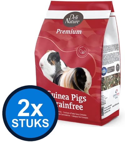 2x Deli Nature - Premium cavia's graanvrij 3kg - Knaagdierenvoer - 3 kg