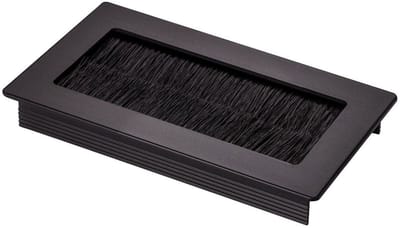 SOTECH 1 x kabeldoorvoer Toledo van aluminium zwart geanodiseerd 100 x 70 mm Inbouwmaat: 90 x 62 x 15,3 mm