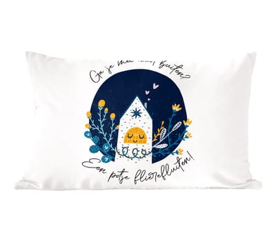 Sierkussens - Kussentjes Woonkamer - 60x40 cm - Quotes - Spreuken - Ga je mee naar buiten?
