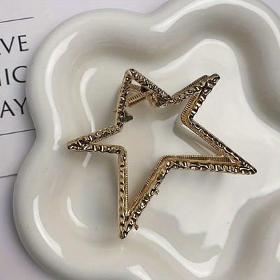 Dames Zomer Metalen Haarklauw Clip, Grote Maat Haaienvin Haarklem voor Achterkant Hoofd, Exclusieve Haarklem, Nieuw Ontwerp Haarkam Accessoire goud