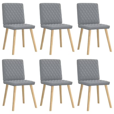 vidaXL - Eetkamerstoelen - 6 - st - stof - lichtgrijs