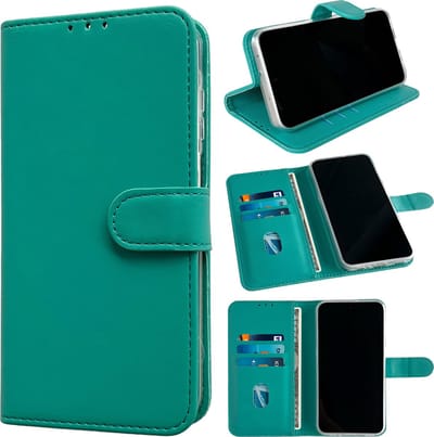 Casemania Hoesje Geschikt voor Samsung Galaxy A05s - Turquoise - Portemonnee Book Case - Pasjeshouder en Magneetlipje