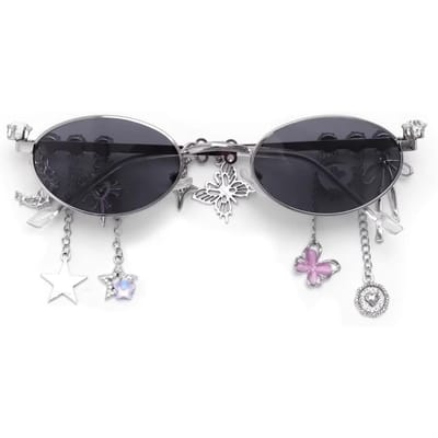 Y2K Lolita Brillen Zoet Pittig Meisje Mode Diamant Klein Montuur Elliptische Bril COS Accessoires