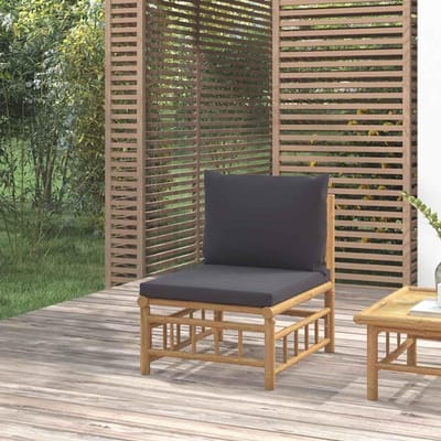 Tuin middenbank - Buitenbank bamboe - Loungen op terras - Modulair ontwerp - 55 x 69 x 65 cm