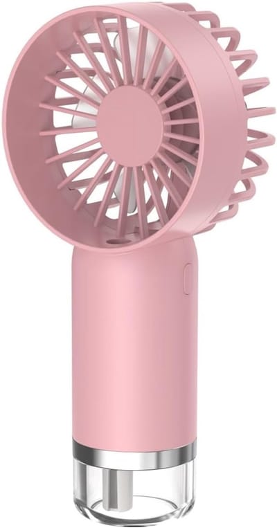 Draagbare USB-handventilator met sproeifunctie - Mini-luchtbevochtiger en koelapparaat voor om de nek - Geschikt voor gebruik buitenshuis - Lichtgewicht en oplaadbaar - Ideaal voor op reis en warm weer - Roze