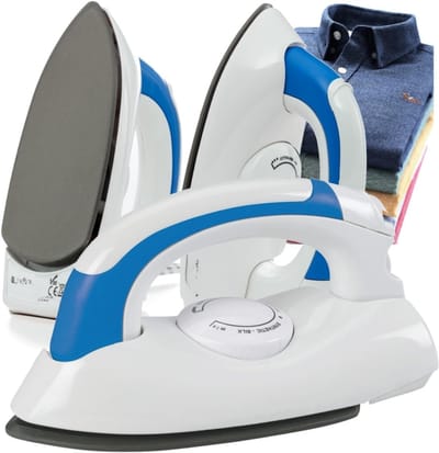 Nexvo®Reisstrijkijzer - Draagbare strijkmachines - Mini Strijkijzer - Stoomstrijkijzer Travel - Wit/Blauw - 30cm x 30cm x 10cm