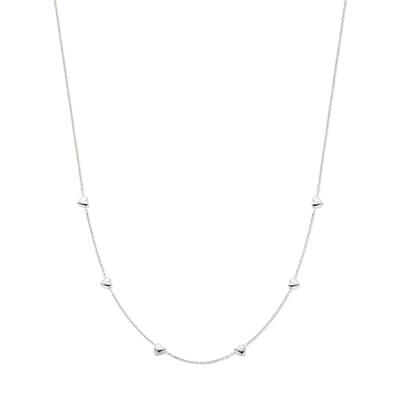 Collier Hartjes 41 + 4 Cm Zilver Gerhodineerd