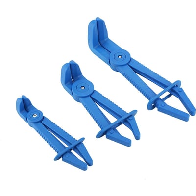 3 stuks Plastic Flexibele Slangklem Gereedschapsset Rem Brandstof Waterleiding Klemmen Tang Kit (Rood) Blue