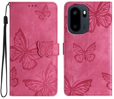 Coverup Hoesje - Geschikt voor OnePlus 15R Hoesje - Coverup Vlinders Book Case - Pink
