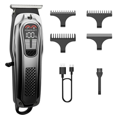 Tondeuse - Haartrimmer - Tondeuse mannen - Professionele Draadloze Tondeuse - Professionele Haar Baardtrimmer - Zero Gapped Trimmer - Grijs - Barber Hair Clipper - voor Feestdecoratie - Kerstcadeaus - Kerst
