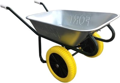 Fort Kruiwagen 90 Liter Met Verzinkte Bak En 2 Anti-Lek Banden